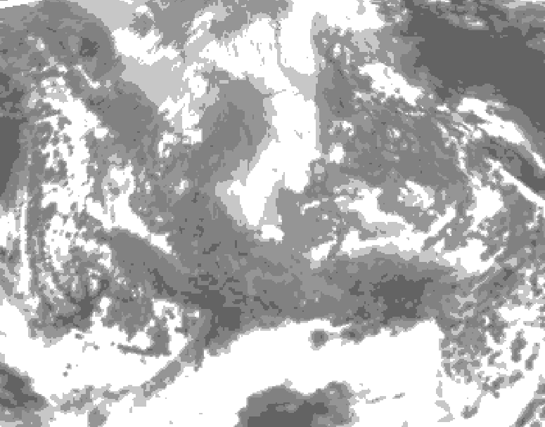 GDPS total cloud 108 hour forecast chart for Canada based on 2024/12/04 0000Z data