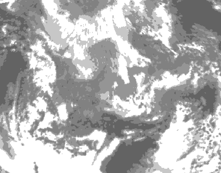 GDPS total cloud 126 hour forecast chart for Canada based on 2024/12/04 0000Z data