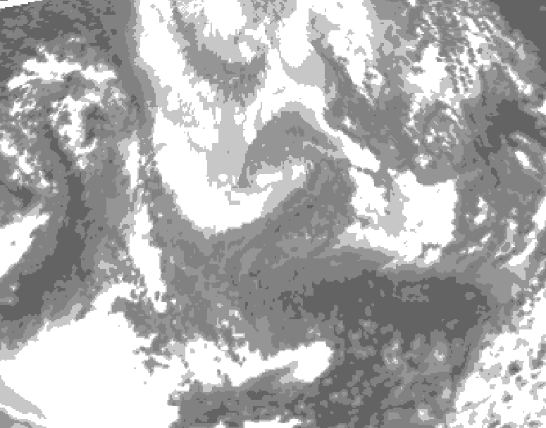 GDPS total cloud 150 hour forecast chart for Canada based on 2024/12/04 0000Z data