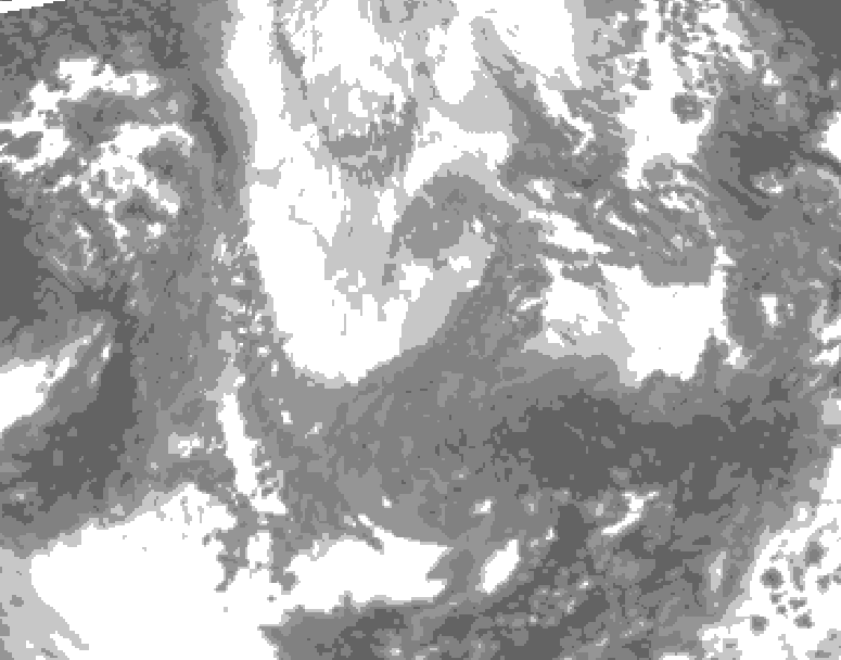 GDPS total cloud 156 hour forecast chart for Canada based on 2024/12/04 0000Z data