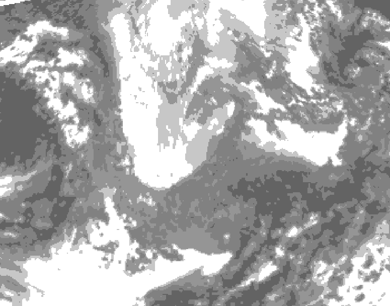 GDPS total cloud 162 hour forecast chart for Canada based on 2024/12/04 0000Z data