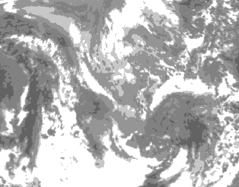 GDPS total cloud 024 hour forecast chart for Canada based on 2024/12/04 1200Z data