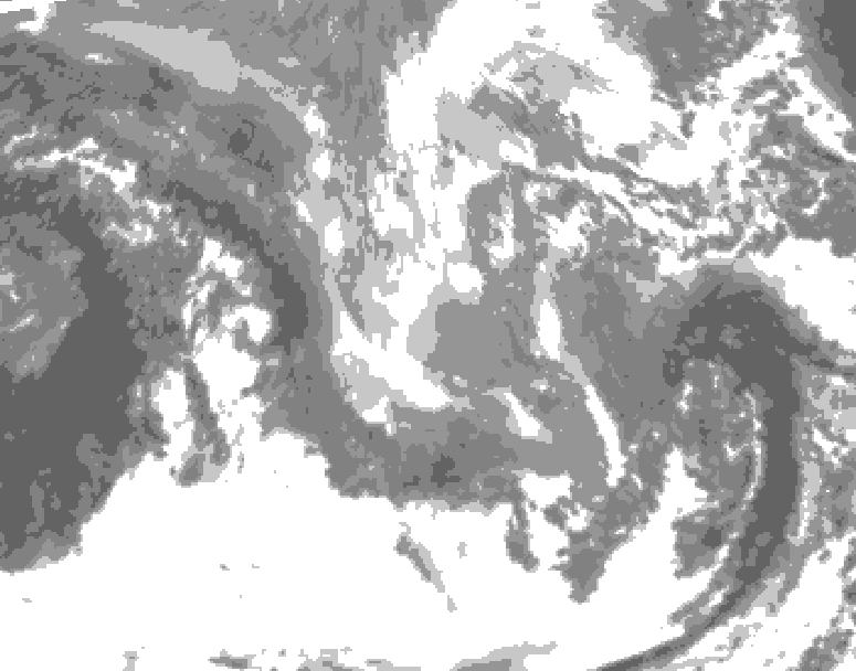 GDPS total cloud 042 hour forecast chart for Canada based on 2024/12/04 1200Z data