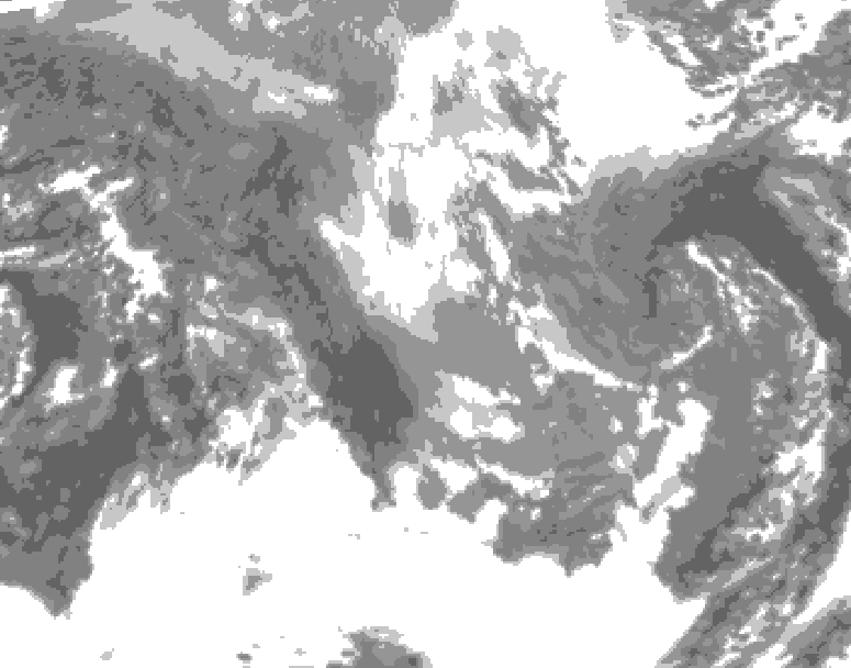 GDPS total cloud 060 hour forecast chart for Canada based on 2024/12/04 1200Z data