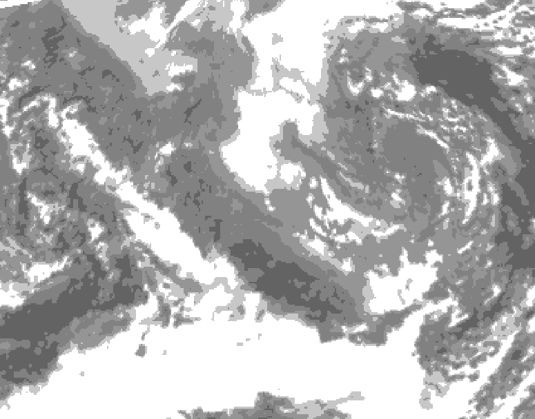 GDPS total cloud 078 hour forecast chart for Canada based on 2024/12/04 1200Z data