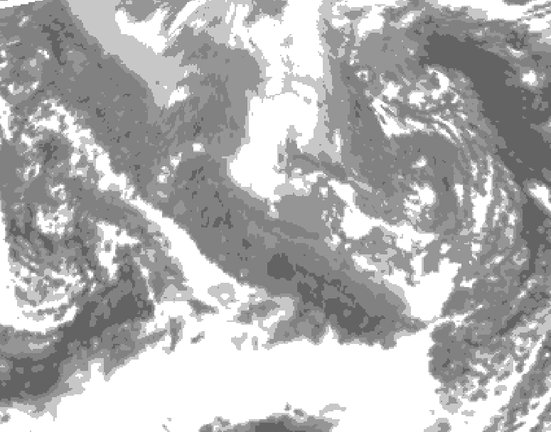 GDPS total cloud 084 hour forecast chart for Canada based on 2024/12/04 1200Z data