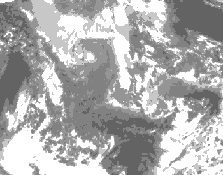 GDPS total cloud 120 hour forecast chart for Canada based on 2024/12/04 1200Z data