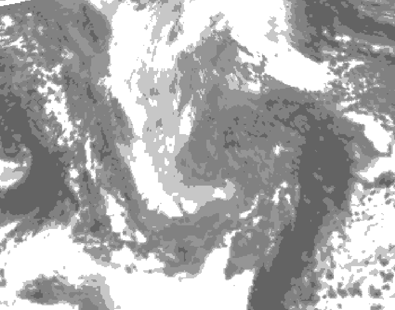 GDPS total cloud 180 hour forecast chart for Canada based on 2024/12/04 1200Z data