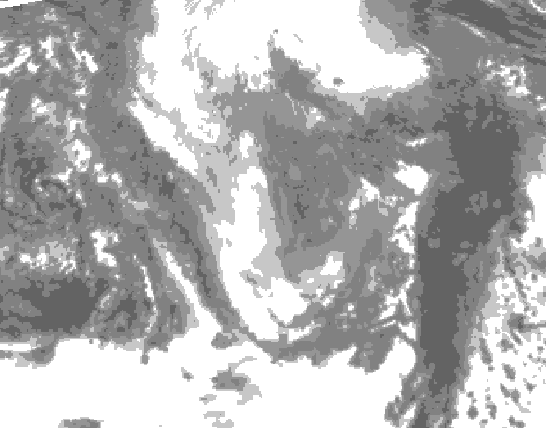 GDPS total cloud 198 hour forecast chart for Canada based on 2024/12/04 1200Z data