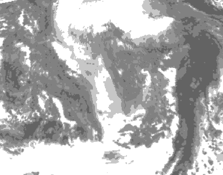 GDPS total cloud 204 hour forecast chart for Canada based on 2024/12/04 1200Z data