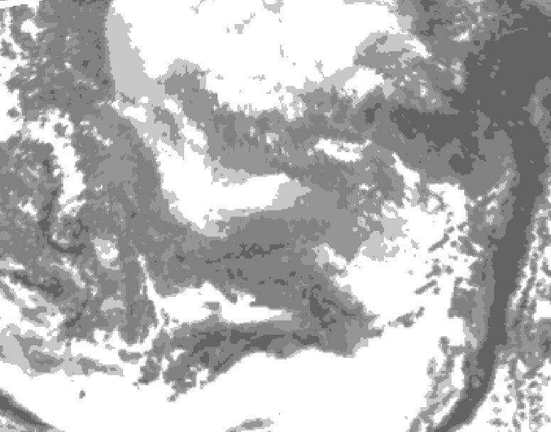 GDPS total cloud 228 hour forecast chart for Canada based on 2024/12/04 1200Z data