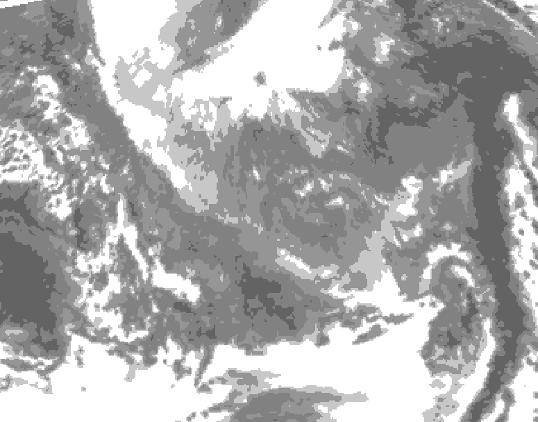 GDPS total cloud 198 hour forecast chart for Canada based on 2024/12/05 1200Z data