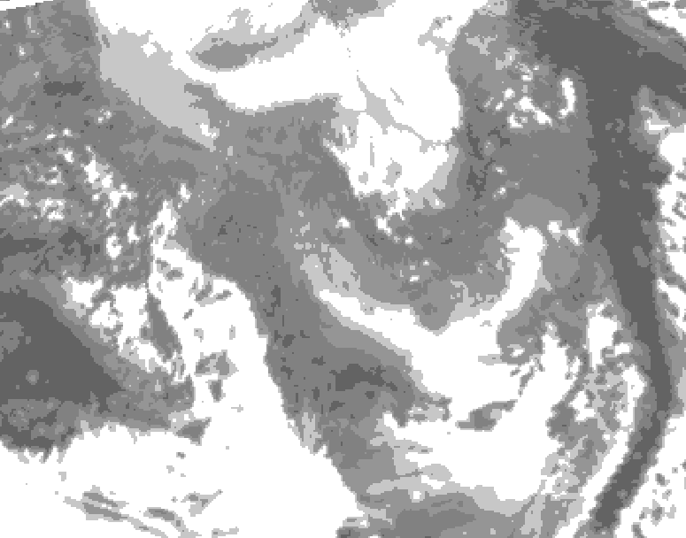 GDPS total cloud 186 hour forecast chart for Canada based on 2024/12/06 0000Z data