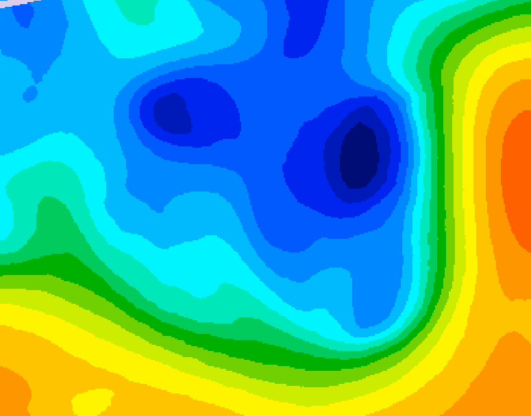 GDPS 500 millibar geopotential height 138 hour forecast chart for Canada based on 2024/12/08 0000Z data