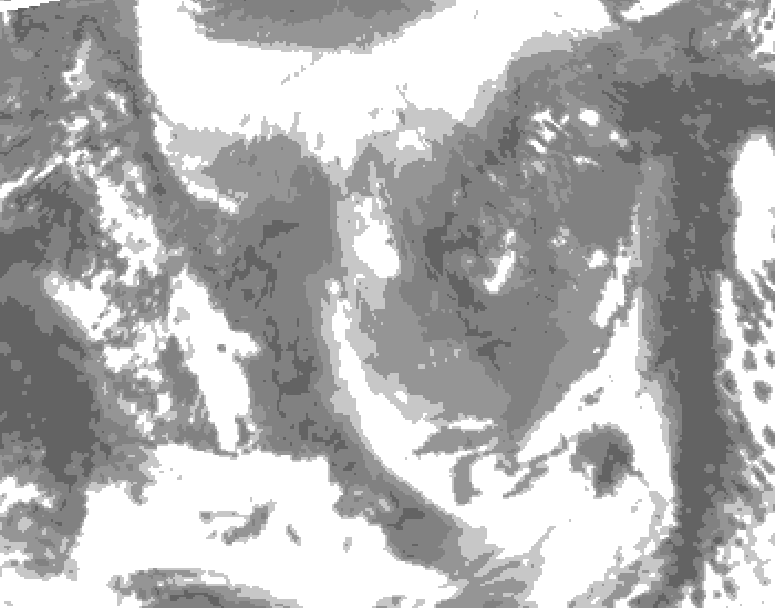 GDPS total cloud 138 hour forecast chart for Canada based on 2024/12/08 0000Z data