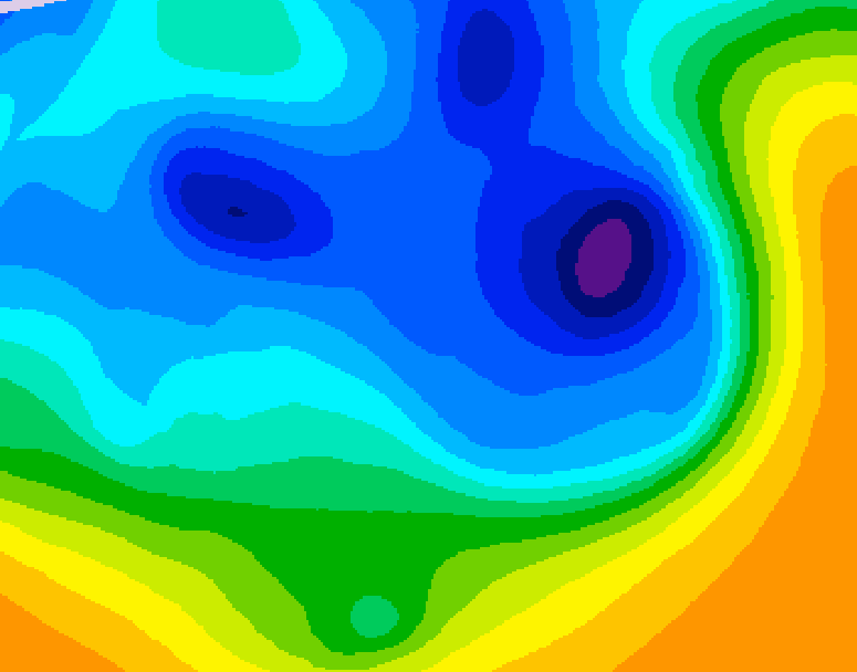 GDPS 500 millibar geopotential height 114 hour forecast chart for Canada based on 2024/12/09 0000Z data