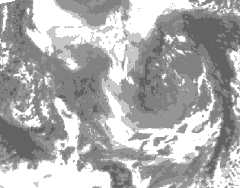 GDPS total cloud 090 hour forecast chart for Canada based on 2024/12/10 0000Z data