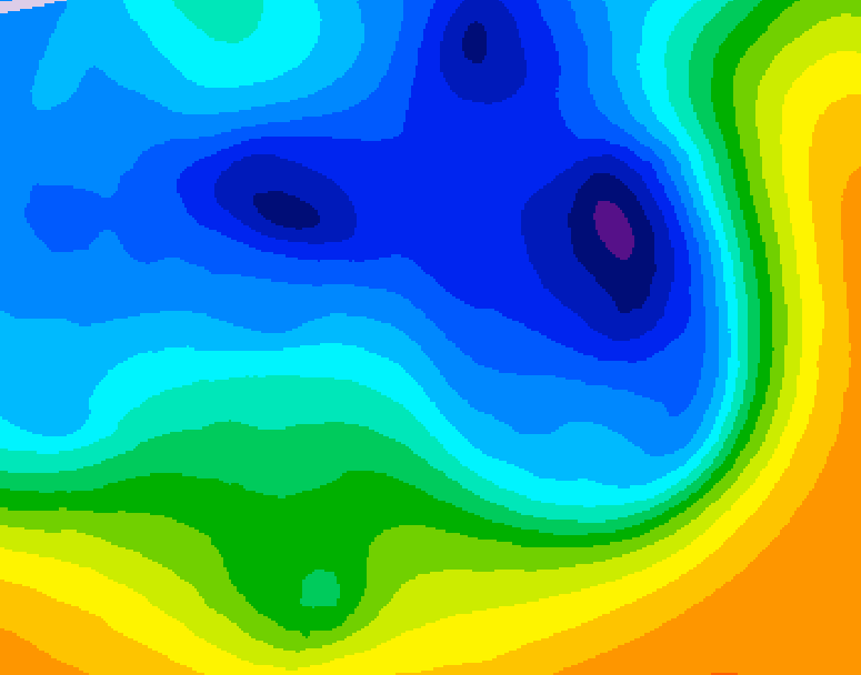 GDPS 500 millibar geopotential height 054 hour forecast chart for Canada based on 2024/12/11 1200Z data