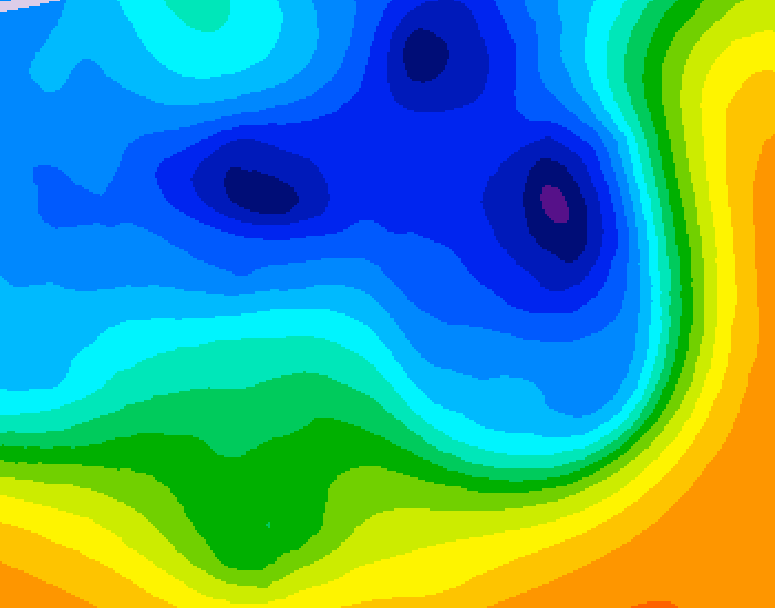 GDPS 500 millibar geopotential height 030 hour forecast chart for Canada based on 2024/12/12 1200Z data