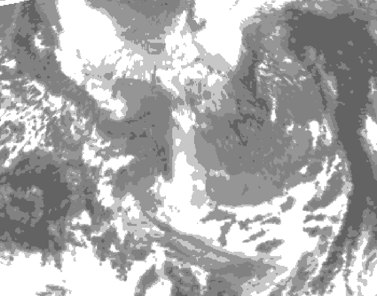GDPS total cloud 042 hour forecast chart for Canada based on 2024/12/12 0000Z data