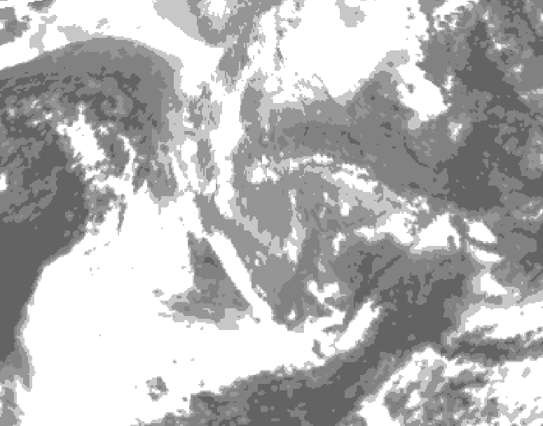 GDPS total cloud 216 hour forecast chart for Canada based on 2025/03/28 1200Z data