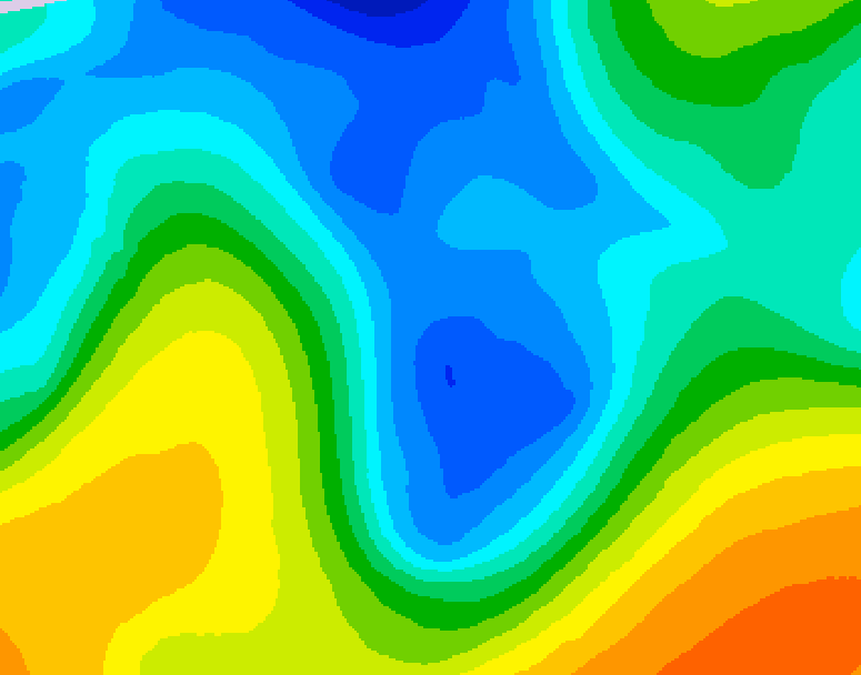 GDPS 500 millibar geopotential height 180 hour forecast chart for Canada based on 2025/03/30 0000Z data
