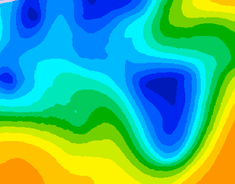 GDPS 500 millibar geopotential height 180 hour forecast chart for Canada based on 2025/04/01 1200Z data