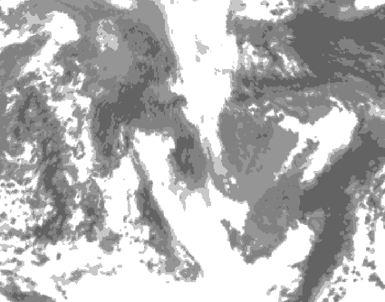 GDPS total cloud 114 hour forecast chart for Canada based on 2025/04/04 0000Z data