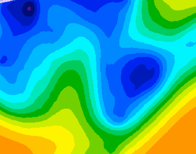 GDPS 500 millibar geopotential height 006 hour forecast chart for Canada based on 2025/04/07 1200Z data