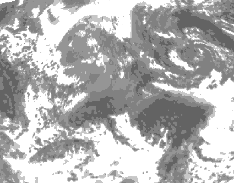 GDPS total cloud 240 hour forecast chart for Canada based on 2025/04/13 0000Z data
