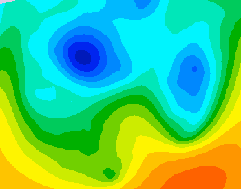 GDPS 500 millibar geopotential height 114 hour forecast chart for Canada based on 2025/04/16 0000Z data