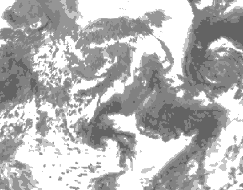 GDPS total cloud 144 hour forecast chart for Canada based on 2025/04/17 0000Z data