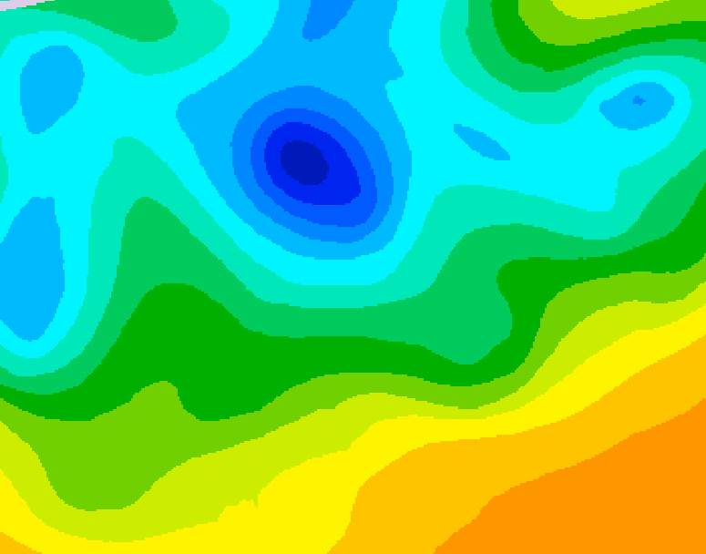 GDPS 500 millibar geopotential height 150 hour forecast chart for Canada based on 2025/04/18 1200Z data