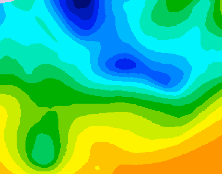 GDPS 500 millibar geopotential height 222 hour forecast chart for Canada based on 2025/04/18 1200Z data