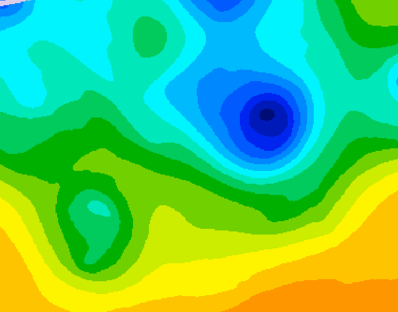 GDPS 500 millibar geopotential height 198 hour forecast chart for Canada based on 2025/04/19 1200Z data