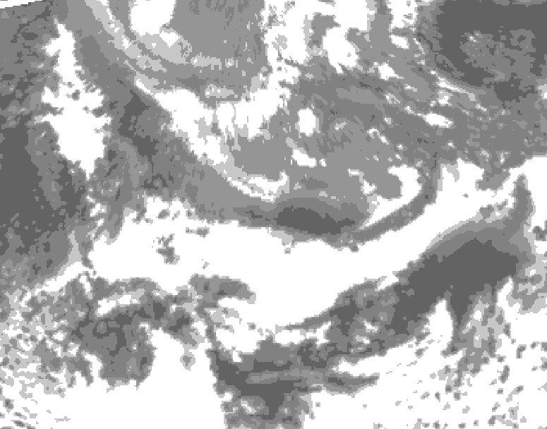 GDPS total cloud 210 hour forecast chart for Canada based on 2025/04/19 0000Z data