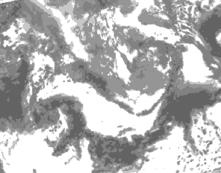 GDPS total cloud 198 hour forecast chart for Canada based on 2025/04/19 1200Z data