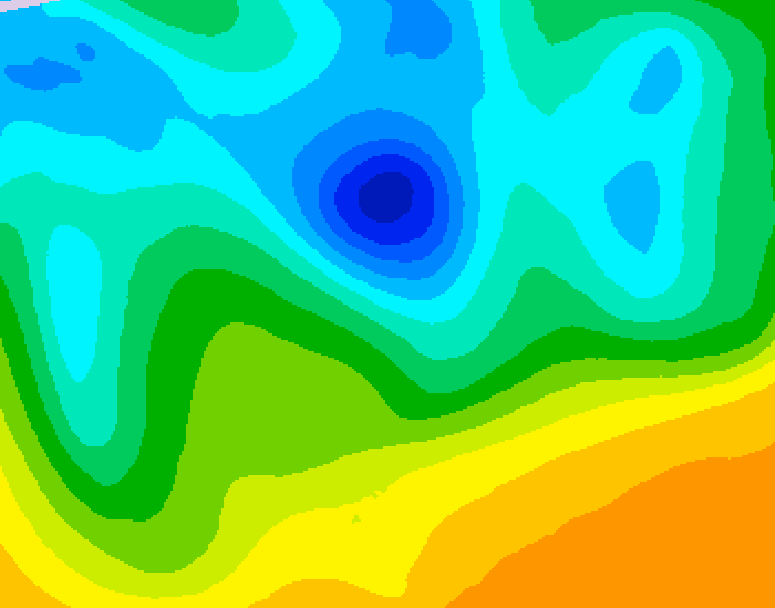 GDPS 500 millibar geopotential height 138 hour forecast chart for Canada based on 2025/04/20 0000Z data