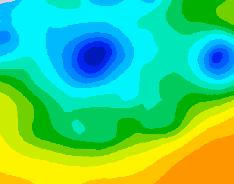 GDPS 500 millibar geopotential height 054 hour forecast chart for Canada based on 2025/04/20 1200Z data