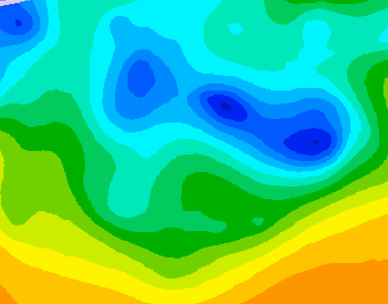 GDPS 500 millibar geopotential height 222 hour forecast chart for Canada based on 2025/04/20 1200Z data