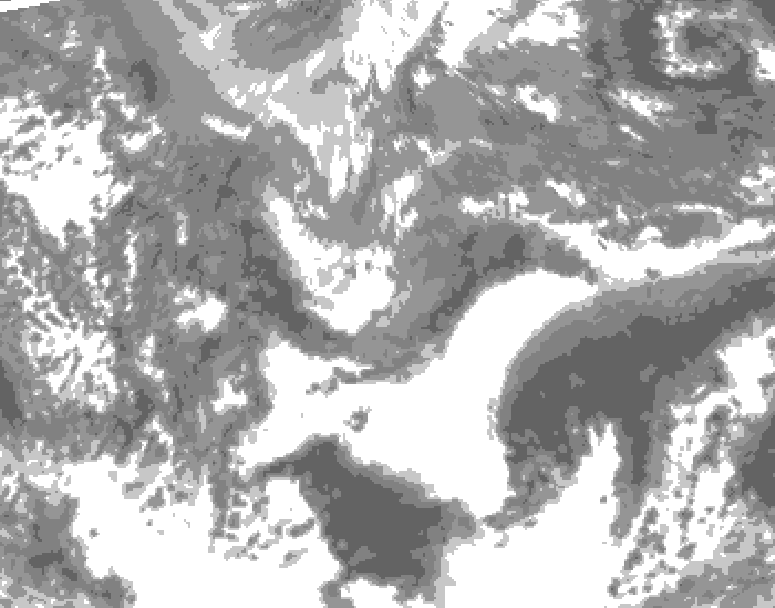GDPS total cloud 174 hour forecast chart for Canada based on 2025/04/20 1200Z data