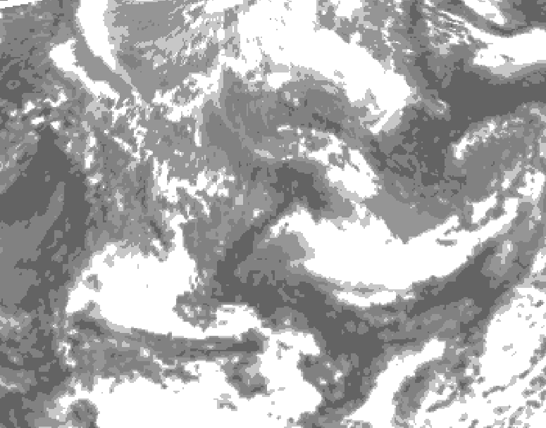 GDPS total cloud 240 hour forecast chart for Canada based on 2025/04/20 1200Z data