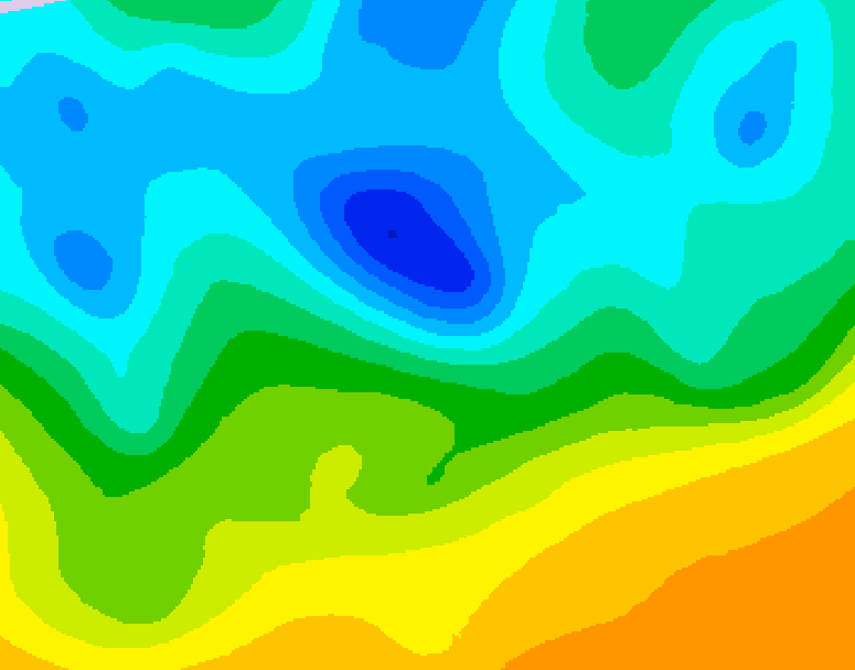 GDPS 500 millibar geopotential height 114 hour forecast chart for Canada based on 2025/04/21 0000Z data