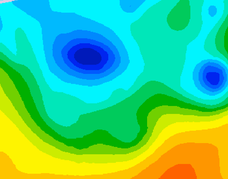 GDPS 500 millibar geopotential height 006 hour forecast chart for Canada based on 2025/04/21 1200Z data