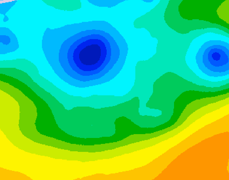 GDPS 500 millibar geopotential height 030 hour forecast chart for Canada based on 2025/04/21 1200Z data