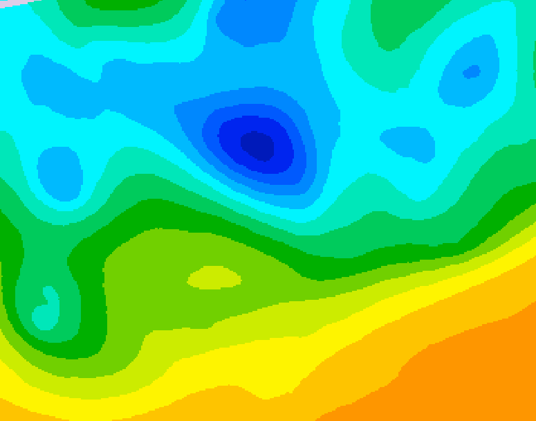 GDPS 500 millibar geopotential height 102 hour forecast chart for Canada based on 2025/04/21 1200Z data