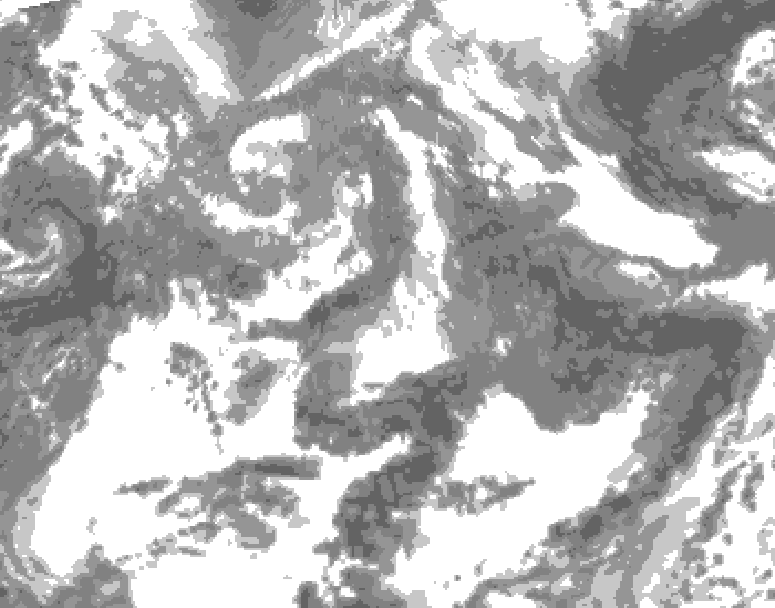 GDPS total cloud 066 hour forecast chart for Canada based on 2025/04/21 0000Z data