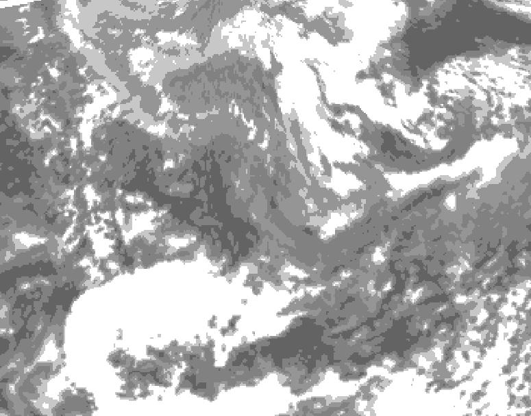 GDPS total cloud 228 hour forecast chart for Canada based on 2025/04/21 0000Z data