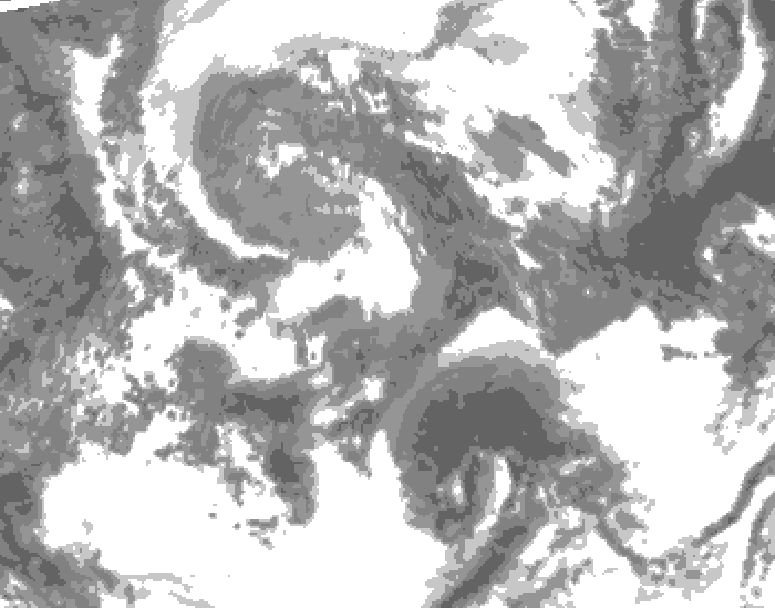 GDPS total cloud 006 hour forecast chart for Canada based on 2025/04/21 1200Z data