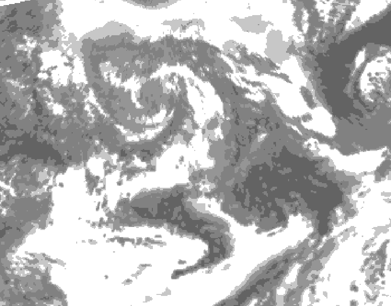 GDPS total cloud 030 hour forecast chart for Canada based on 2025/04/21 1200Z data